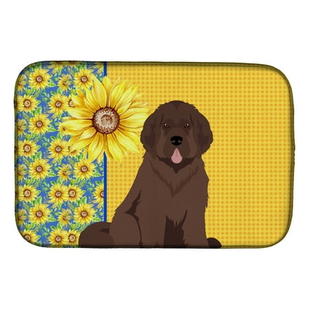 

Summer Sunflowers Brown Newfoundland Dish Drying Mat 14 in x 21 in