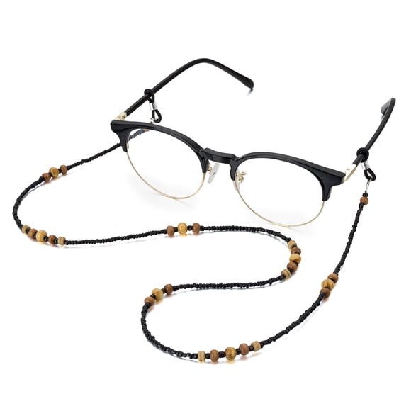 Minkissy 2Pack Eyeglasses Straps Wooden Beaded Anti-slip Sunglasses Holder for Running and Hiking