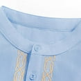 thumbnail image 6 of Men's Linen Kaftan Button Down Casual Shirt, Long Sleeve, Gown Style, Embroidery Design, for Casual and Holiday Wear, 6 of 7