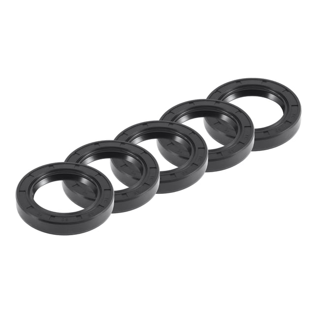 Unique Bargains Sello de Aceite Universal TC Doble Labio con Resorte de Acero Anillo de Sello de Eje Rotativo 40x60x10mm Alta Presión Caucho NBR Negro 5pcs
