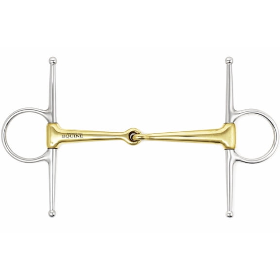 Stainless Steel Full Cheek 5" Mouth Brass Snaffle Training Bit 35650B