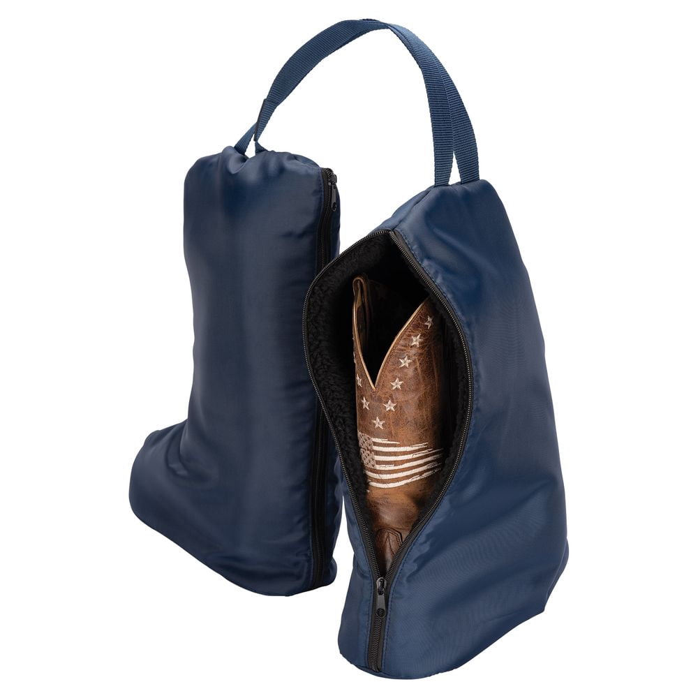 Schneiders Fleece-Lined Western Boot Bag | Durable 420D Nylon with Soft Lining | Navy