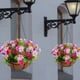 thumbnail image 2 of Advancent Decoración de lavabo colgante de hierro de primera calidad, flores y plantas de imitación de belleza duradera, cestas colgantes, Flores artificiales flor blanca U3-1, 2 of 6