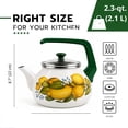thumbnail image 2 of STPgoods Juicy Lemons Enamel Kettle 2.3 Qt (2.2 L) Enameled Aluminum Stovetop Kettle Vintage Teapot for Stove Top, Yellow, 2 of 5