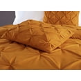 thumbnail image 3 of Chezmoi Collection Berlin Spice Orange Pinch Pleat Full Comforter Set, 3-Piece, Soft Pintuck, Lightweight All Season Microfiber Bedding, 3 of 7