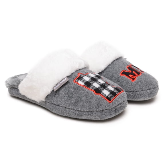 Minnetonka Womens Minny Slipper, Grey, Large