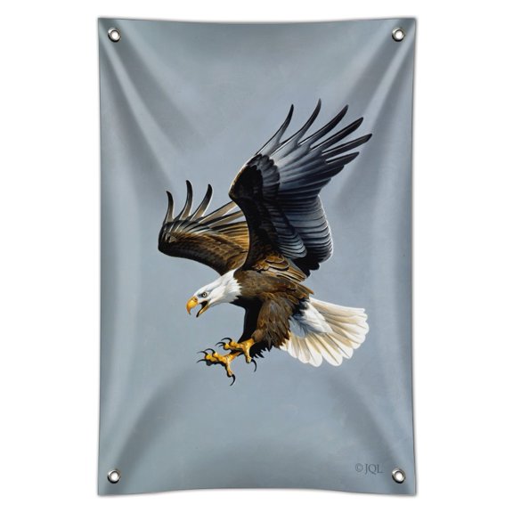 Screaming Bald Eagle Diving Catching Prey Home Business Office Sign