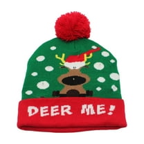 chaungfeng LED Santa Hat, Light Up Knitted Christmas Hat for Women Men, Warm Ear Protection Woolen Hat Winter Cap for Party, Gift, Event, Holiday, Indoor Outdoor