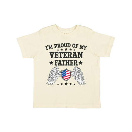 

Inktastic I m Proud of My Veteran Father with Shield Gift Toddler Boy or Toddler Girl T-Shirt