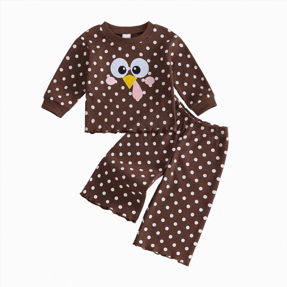 HFHAPW Toddler Kids Girls Clothes Outfits Long Sleeve Pullover Sweatshirt Tops Pants Set 2Pcs Fall Winter,6-12 M