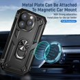 thumbnail image 4 of 3-in-1 Entronix Heavy Duty Case Bundle for iPhone 16 Pro Max, Shockproof Rugged Cover with Rotating Holder Ring and 2 Clear Tempered Glass Screen Protectors, Black, 4 of 8