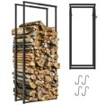 thumbnail image 1 of Outsunny Adjustable Firewood Rack Steel Wood Storage Rack Outdoor Indoor, 1 of 10