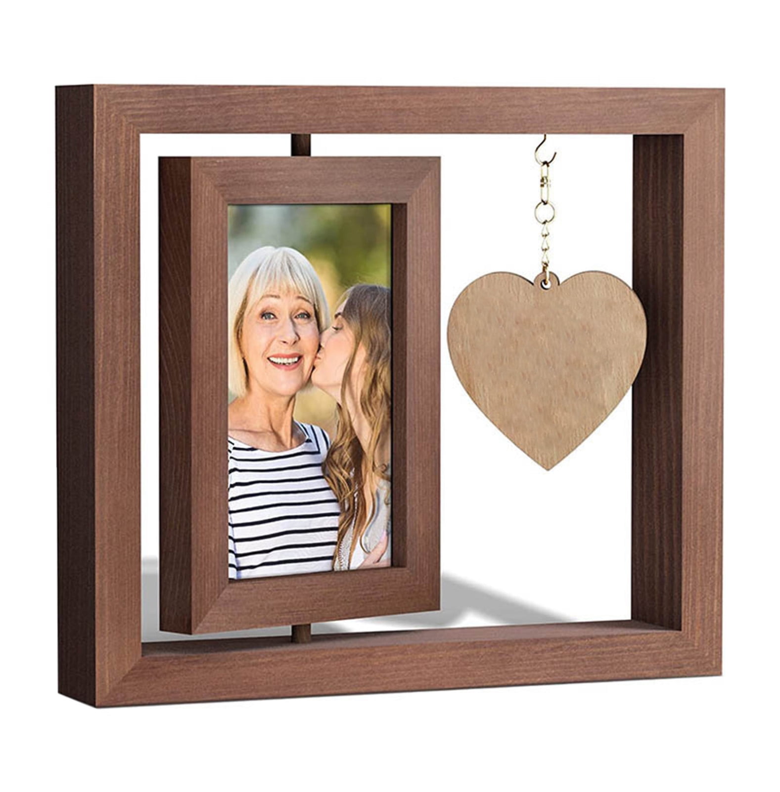 JD Concept Vertical Horizontal Combo, Double 4x6 Grey Wood Foldable Picture  Frame with mat for 3x5, Opening 3.5x5.5, Desktop or Wall Mounted, Portrait