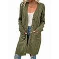 thumbnail image 1 of Suéter Cárdigan de Larga para Mujer, Otoño e Invierno, Tejido de Punto , con Botones Delanteros, Abrigo Verde XL, 1 of 8