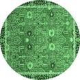 thumbnail image 1 of Ahgly Company Indoor Round Oriental Emerald Green Traditional Area Rugs, 3' Round, 1 of 4