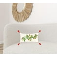thumbnail image 2 of White Red Spring Greenery Lumbar Pillow, 2 of 5