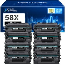 CF258X Black Toner Cartridge Compatible for HP Laserjet 58X Toner Cartridge With Chip for HP 58X CF258X 58A CF258A Used for Laserjet Pro M404n MFP-M428fdw M404 M428 M430 M406 Printer Ink(8-Pack)