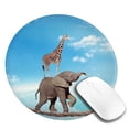 thumbnail image 2 of Disketp Elephant Giraffe Overcomes Fear By Walking On High Rope Small Mouse Pad 7.9x7.9 Inches,Washable Round Mousepad For Office Laptop Computer,Non-Slip Rubber Base Mouse Pads For Wireless Mouse, 2 of 9
