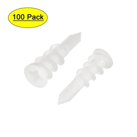 

10x32mm Wall Anchors Expansion Pipe Plastic White 100 Pack