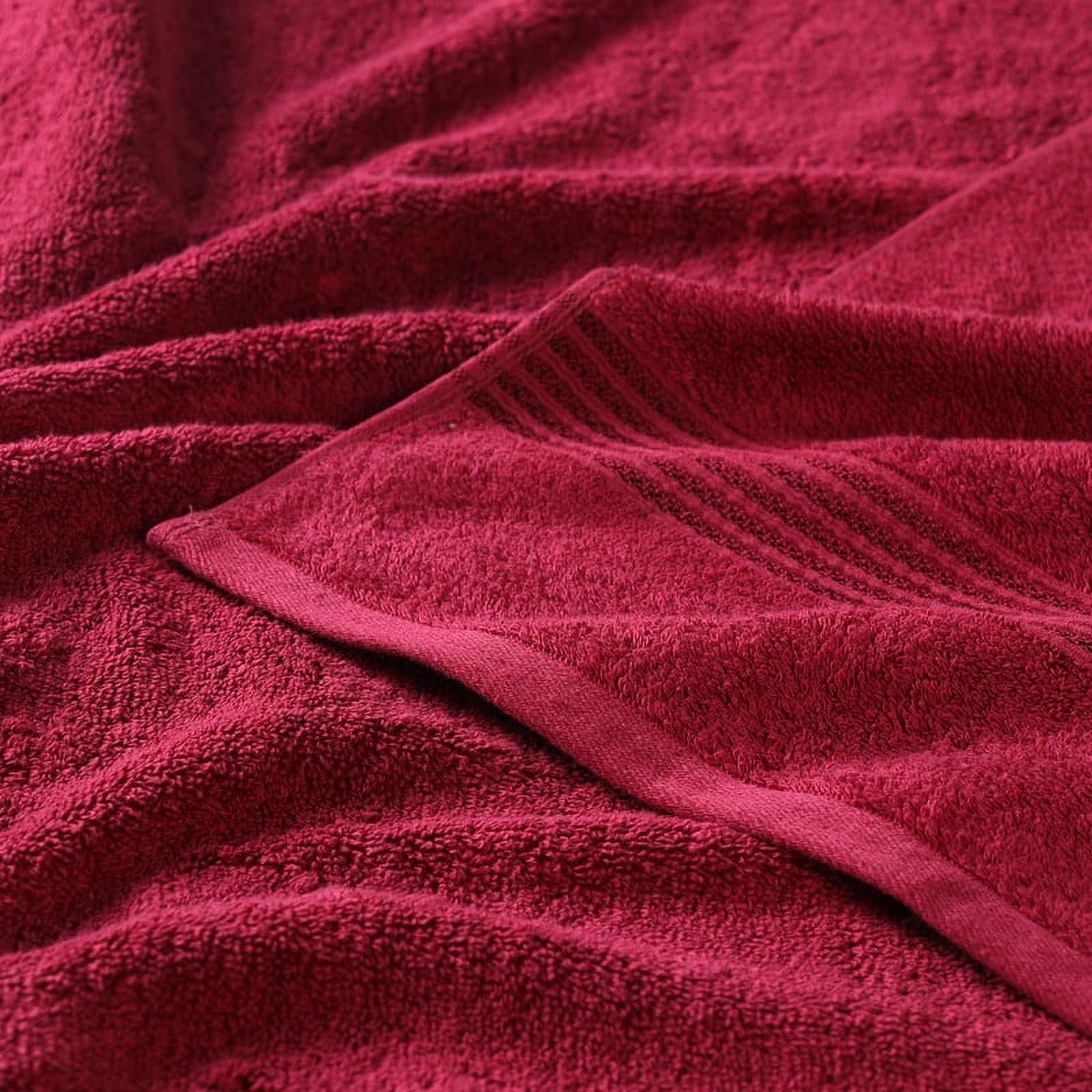 Superior Egyptian Cotton Absorbent Burgundy Bath Towel Set of 4