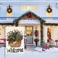 thumbnail image 4 of SM-XLHN Welcome Holly Red Berries House Flag 28x40 Inch Double Sided Outside, Winter Christmas Farmhouse Yard Outdoor Decorative Flag, 4 of 6
