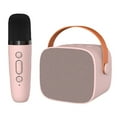 thumbnail image 1 of Mini máquina de Karaoke, altavoz Bluetooth portátil con sonido envolvente HiFi y micrófono para el hogar y al aire libre, color rosa, 1 of 5