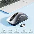 thumbnail image 6 of Wireless Mouse, 2.4GHz with USB Mini Receiver, 1200 DPI Optical Tracking, Ambidextrous for Laptop, PC, Computer, Chromebook, Notebook, 5 Buttons-Silver Surfer, 6 of 8