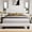 White, variant on Honfach Twin Size Bed Frame, Upholstered Platform Bed with Velvet Headboard, Wide Bed Legs and Strong Wood Slats Support, White