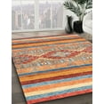 thumbnail image 3 of Ahgly Company Machine Washable Indoor Square Abstract Camel Brown Area Rugs, 3' Square, 3 of 7