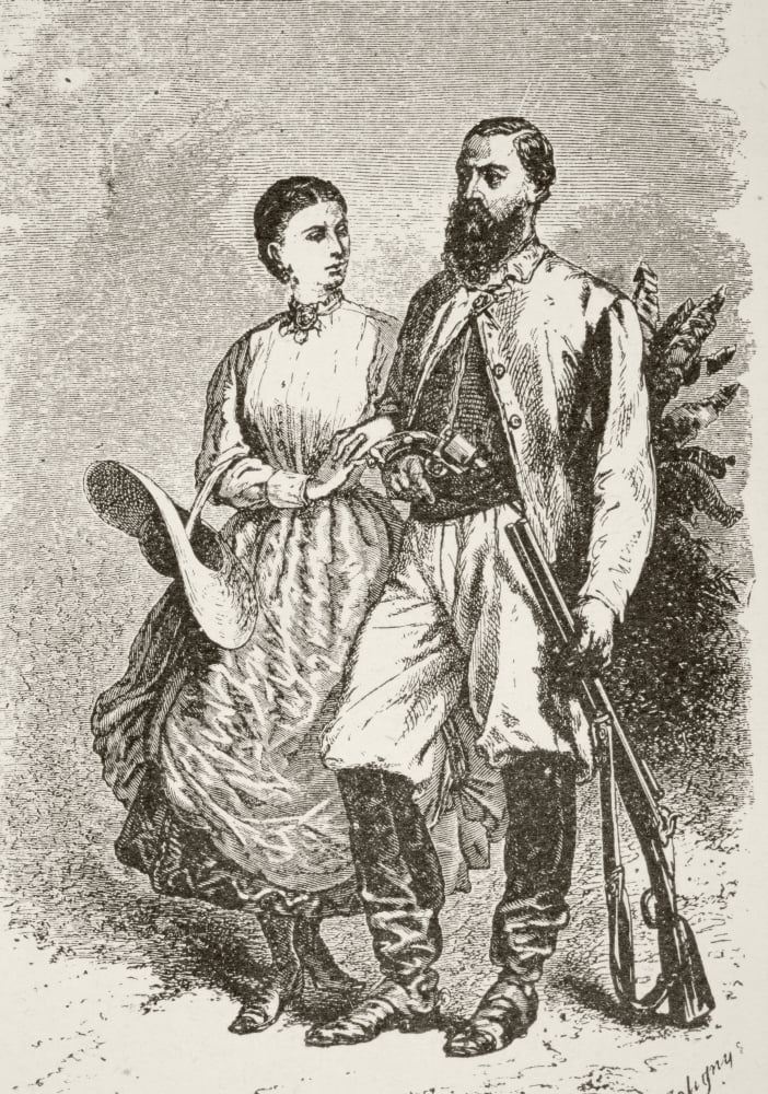 Sir Samuel White Baker 1821 To 1893 English Explorer And His Second Wife Lady Florence Baker (1841 To 1916) From Afrika Dets Opdagelse Erobring Og Kolonisation Published In Copenhagen 1901 Canvas Art