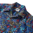 thumbnail image 2 of Men's Hawaiian Shirt Short Sleeve Camp Collar 100% Cotton Blue Aloha TALAVERA BOUQUET By Lori Anne McKague, 2 of 8