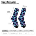 thumbnail image 5 of Yiaed purple flower blue Skull Print Great elasticity Crew Socks Sports socks for Men and Women, 5 of 5