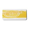 thumbnail image 1 of Yellow Computer Mouse Pad, Mandala Pattern Artwork Geometric Floral Style Oriental Illustration Print, Rectangle Non-Slip Rubber Mousepad X-Large, 35" x 15" Gaming Size, Yellow White, by Ambesonne, 1 of 2