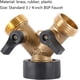 thumbnail image 5 of Grifo doble para lavadora, divisor de grifo de manguera de jardín en Y de 2 vías para mangueras de suministro de 3/4", grifo doble de latón resistente para exteriores, 5 of 5