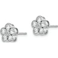 thumbnail image 2 of 14K White Gold 14Kw True Origin Lab Grown Diamond Vs/Si, D E F, Floral Post Earrings (8.94 X 8.94) Made In India em6345-102-wld, 2 of 5