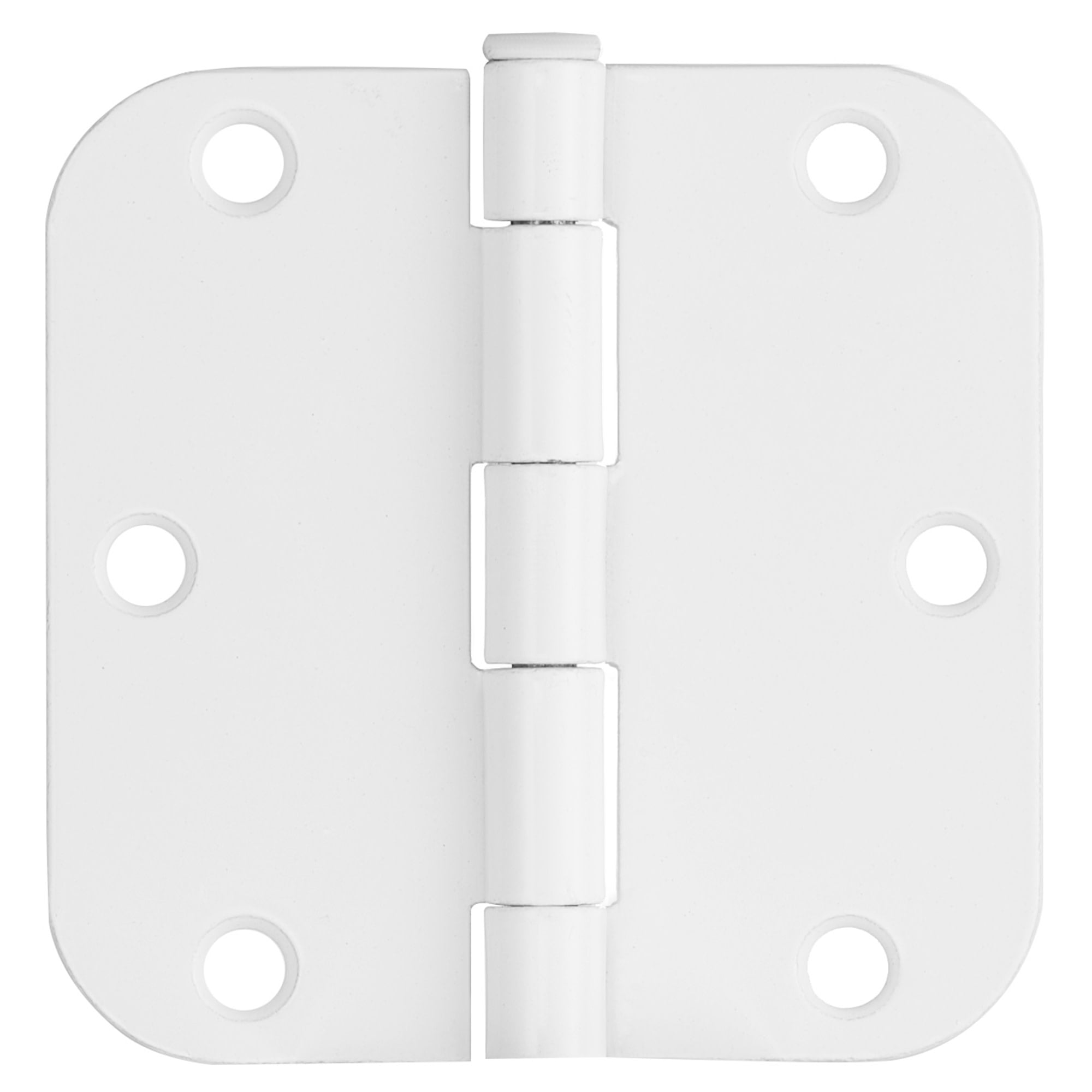 White Steel Plain Bearing Door Hinge with Removable Pin, 3-1/2 x 3-1/2 in. 5/8 in. Radius, 3-Pack