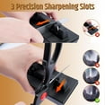 thumbnail image 5 of Razorri Rolling Knife Sharpener Kit 3 Different Grit Stones Discs #400 Diamond #3000 Whetstone #6000 Ceramic, 15° and 20° Magnetic Angle Base, Leather Strop Knives Fine Tool for Kitchen Blades, 5 of 7