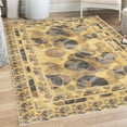 thumbnail image 1 of Modern Decorative Rug, Contemporary Style Geometric Design with Blurry Rounds and Dots Abstract Print, Quality Carpet for Bedroom Dorm and Living Room, 6 Sizes, Mustard, by Ambesonne, 1 of 4