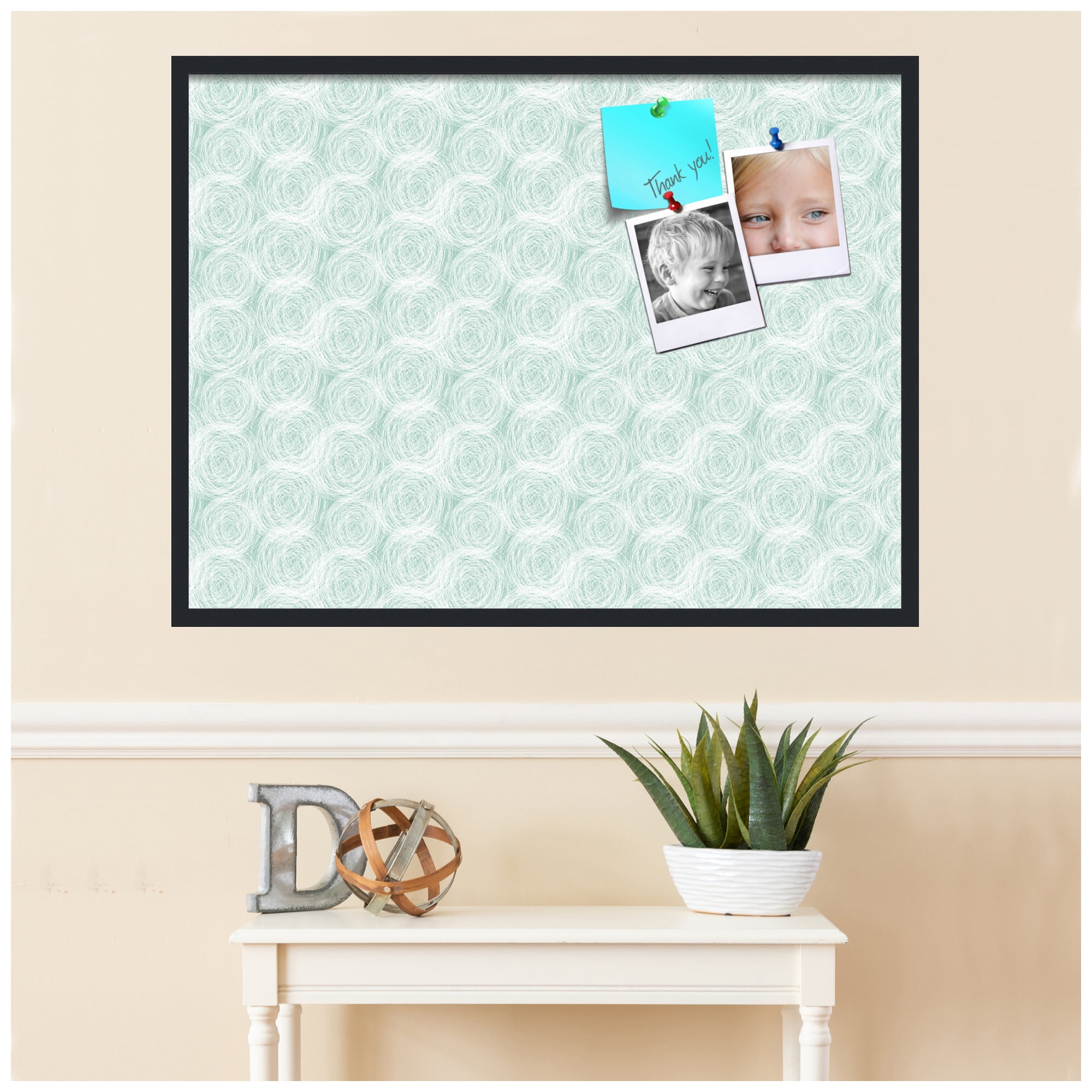 PinPix ArtToFrames 38x28 Custom Cork Bulletin Board    Poster Board Has a Fabric Style Canvas Finish, Framed in Satin Black (PinPix-1926)