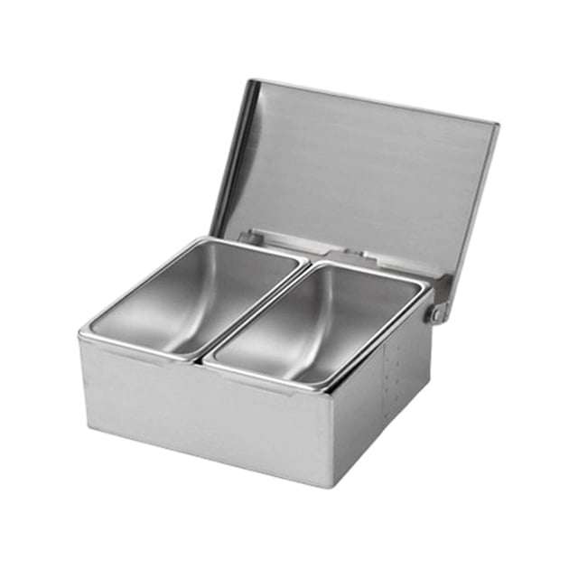 Tarros de condimentos de acero inoxidable, caja de condimentos multifuncional 2 cuadrículas