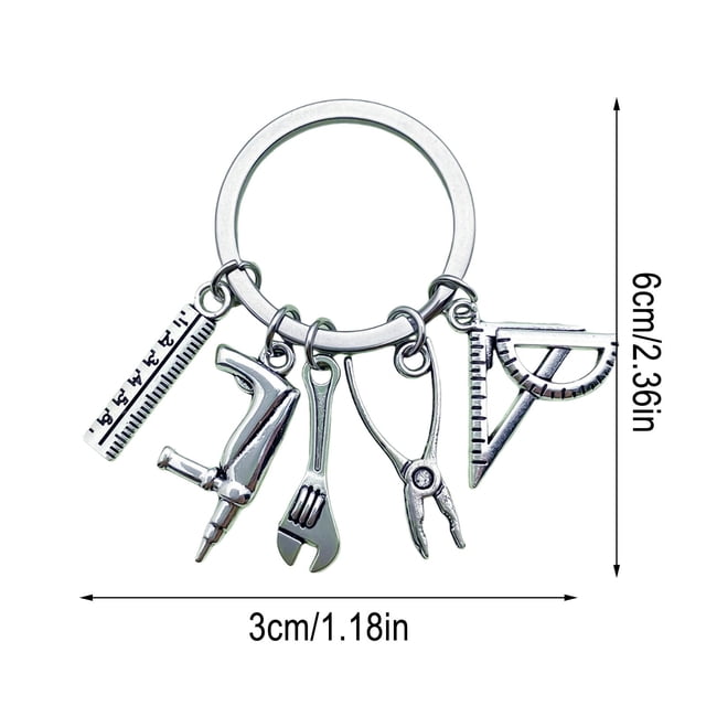 Sale Today Clearance! Saw Screwdriver Wrench Electric Drill Tool Pendant Keyring Ring Keychain