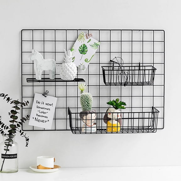 CRILSTYLEO Bedroom Storage Hanging Wire Shelf Iron 1Pcs
