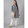 thumbnail image 4 of Janasya Indian Women's Black Cotton Polka Print A-Line Tunic, 4 of 8