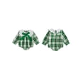 thumbnail image 2 of RUINIXCW Baby Girl Christmas Romper Plaid Bow Snap Crew Neck Long Sleeve Jumpsuit, 2 of 8