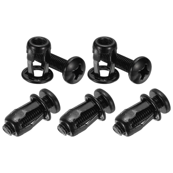 Uxcell 5-Pack M8 x 21 Hollow Door Anchor Set, Petal Nuts Expansion Screw Jack Nut for Hollow Wall[Black]