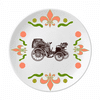 Classic Cars Flower Pattern Illustration Flower Ceramics Plate Tableware Dinner Dish