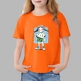 thumbnail image 1 of Blusas y camisas de manga corta con cuello redondo para niños Camiseta de verano de manga corta estampada para niñas Jersey elegante de cuello redondo para niñas Top de algodón para niños, 1 of 6