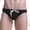 Black, variant on Men Solid Color Drawstring Low Waist Bikini Briefs Swimwear Swimming Trunk
