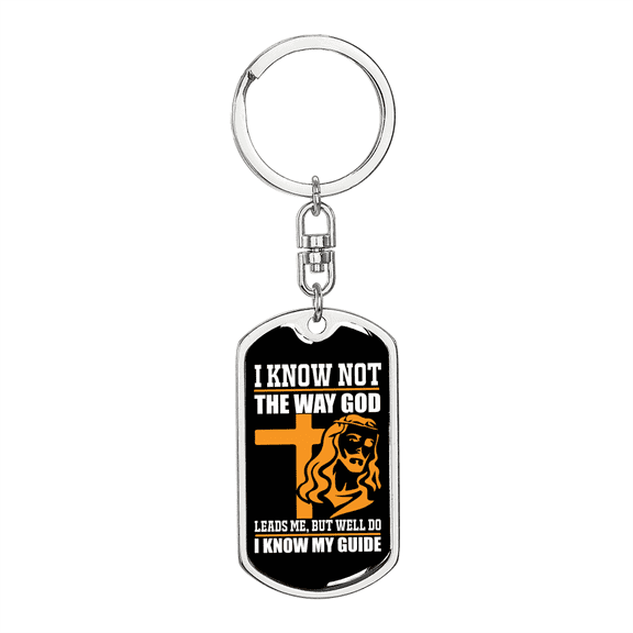 I Know My Guide Stainless Steel or 18k Gold Premium Swivel Dog Tag Keychain