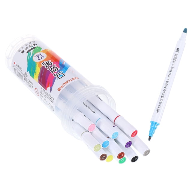 Unique Bargains 12 Couleurs Marqueurs à Alcool à Base d'Alcool à Double Pointe Marqueur Artistique Coloration, 1 Ensemble